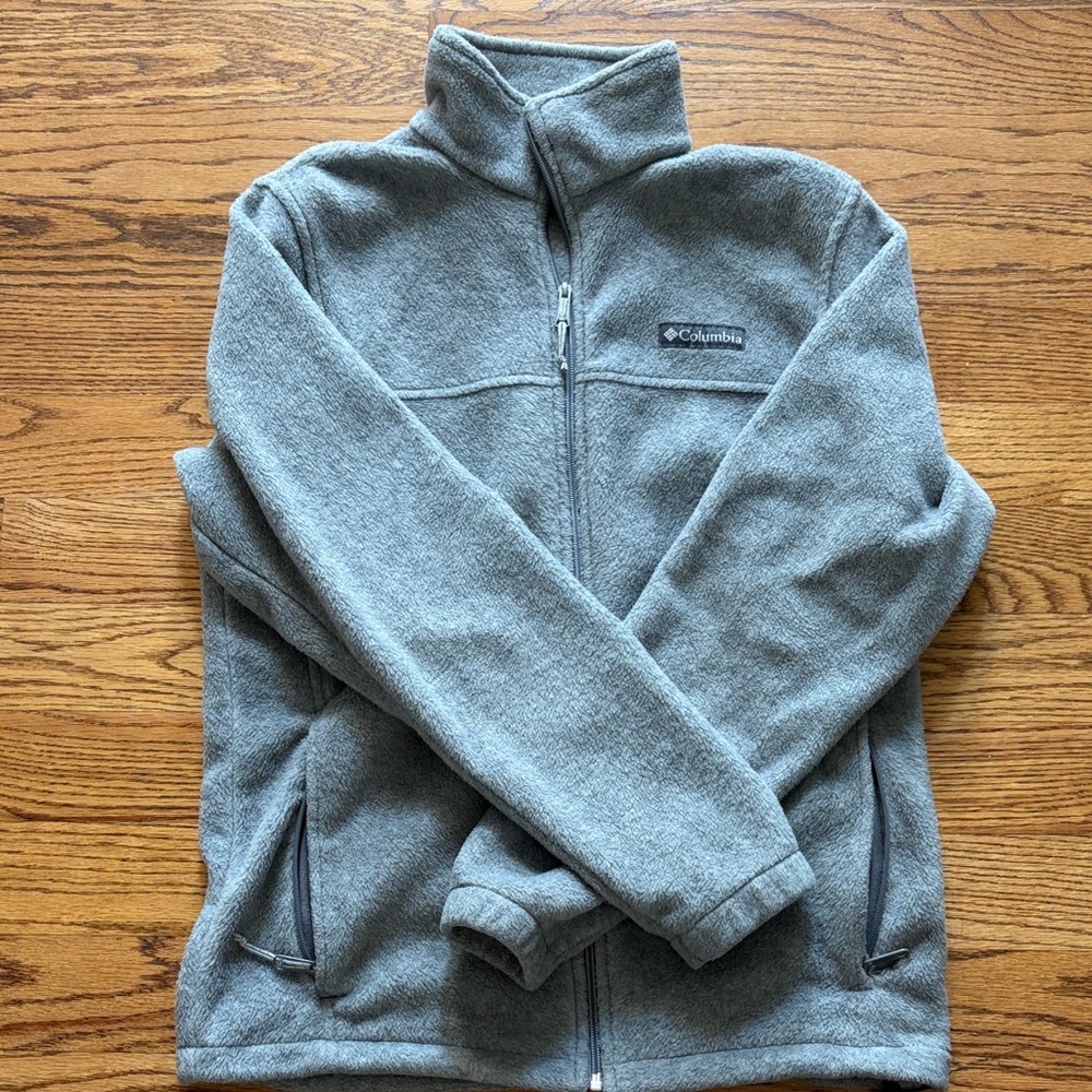 Columbia Heather Gray Fleece Jacket Size Small